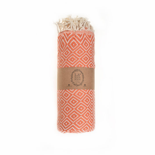 Malta  Pure Cotton Throw Blanket orange