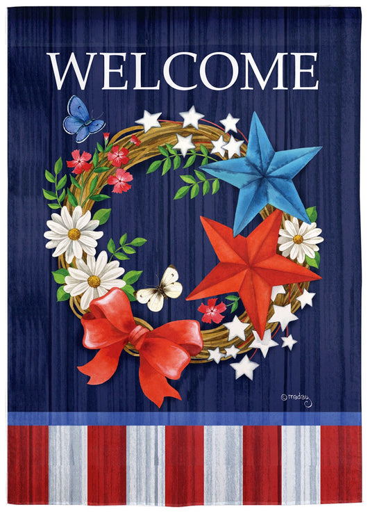 Garden Flag Patriotic Wreath