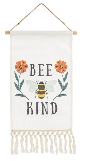 Bee Print Linen Scroll Hanging