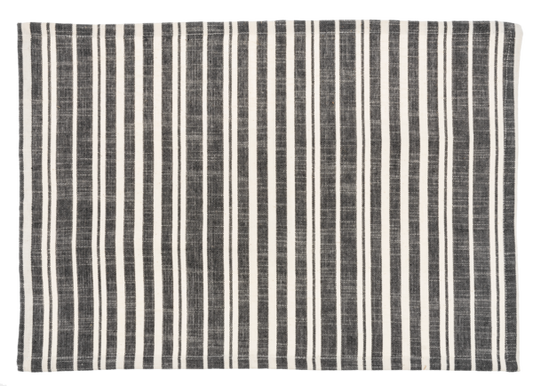 Black & Natural Ticking Stripe Placemat