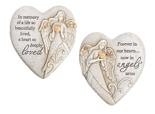 Angel Memorial Heart Stone