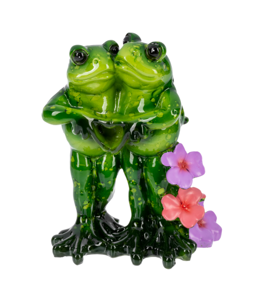 Hand Heart Frogs In Love Figurine