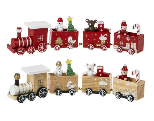 Small Wooden Christmas Train Figurine