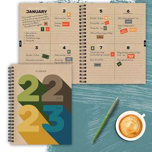 Academic Year July 2022 - June 2023  Krafted Year Medium Daily Weekly Monthly Planner