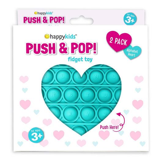 Pastel Hearts Push & Pop Fidget Toys (2 Pack)