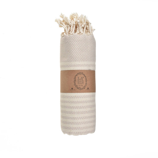 Shiran  Pure Cotton  Throw Blanket beige